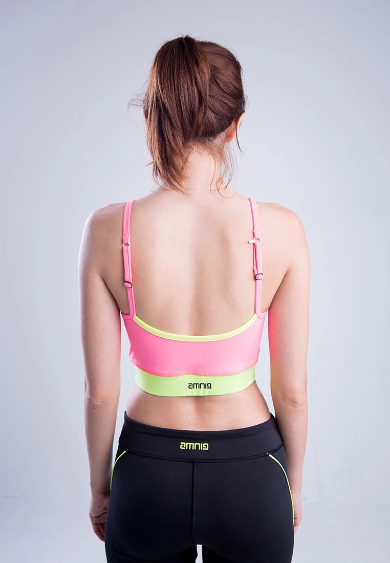 Amnig Women Crux Halter Neck Sport Bra (Pink) - Image 3