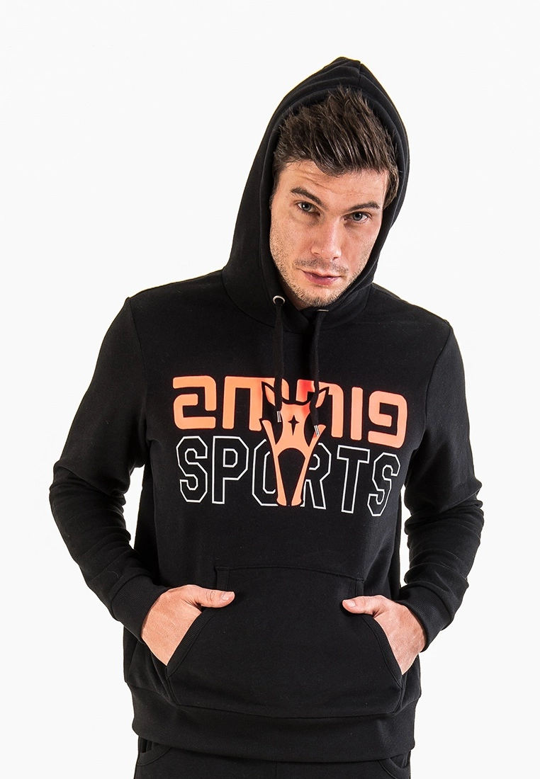 Amnig Sports Pullover Hoodie (Black)