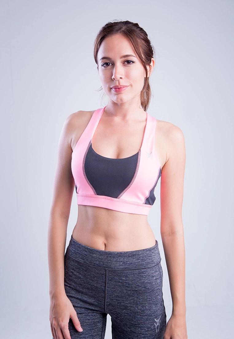 Amnig Women Fuse Pro Dual Strap Sports Bra (Pink)