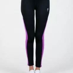 AMNIG Women Flex Legging (Black/Purple)
