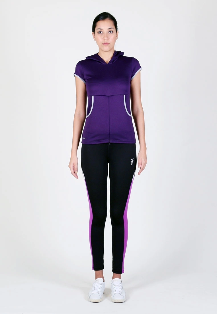 AMNIG Women Flex Legging (Black/Purple) - Image 2