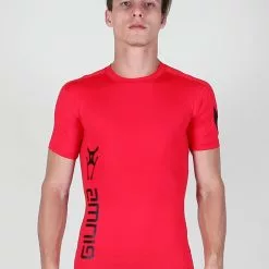 Amnig Men Maxforce Victory Compression Short Sleeve Top (Red)