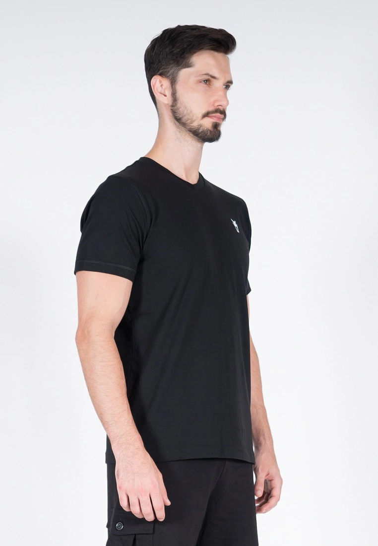 Amnig Men Active V Neck Tee (Black) - Image 5