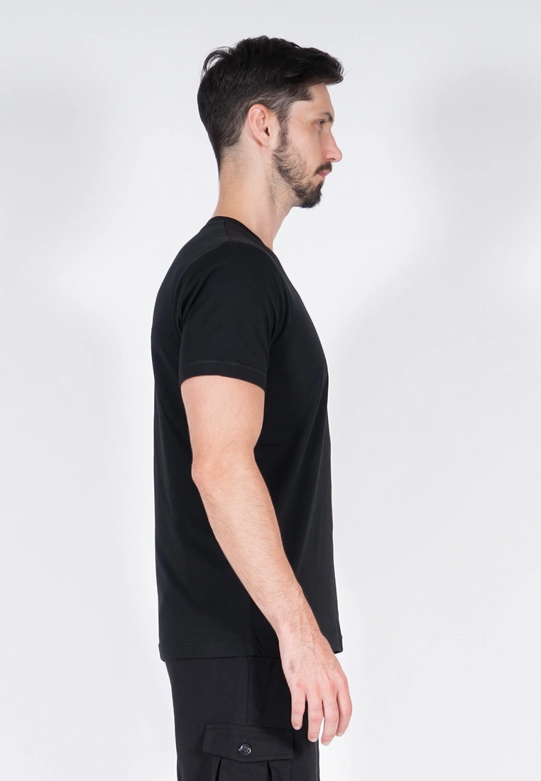 Amnig Men Active V Neck Tee (Black) - Image 6