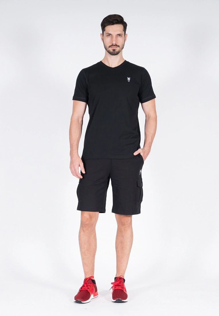 Amnig Men Active V Neck Tee (Black) - Image 7