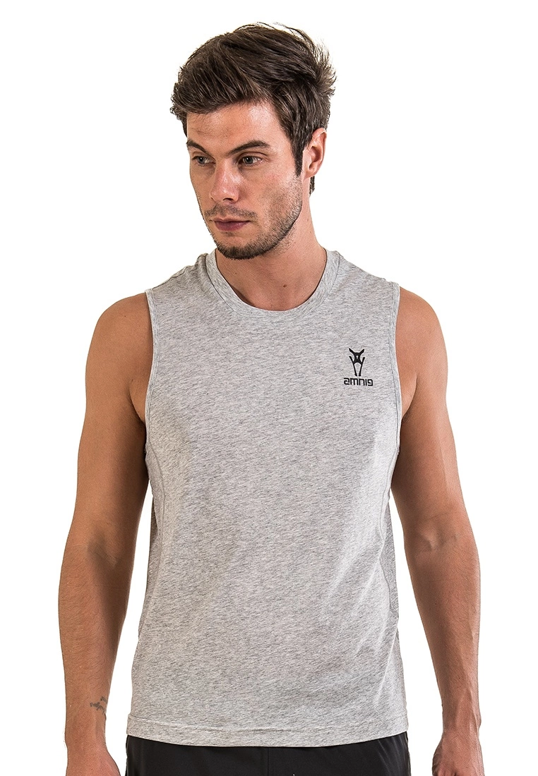 Amnig Essential Performance Sleeveless Tee (Light Grey)