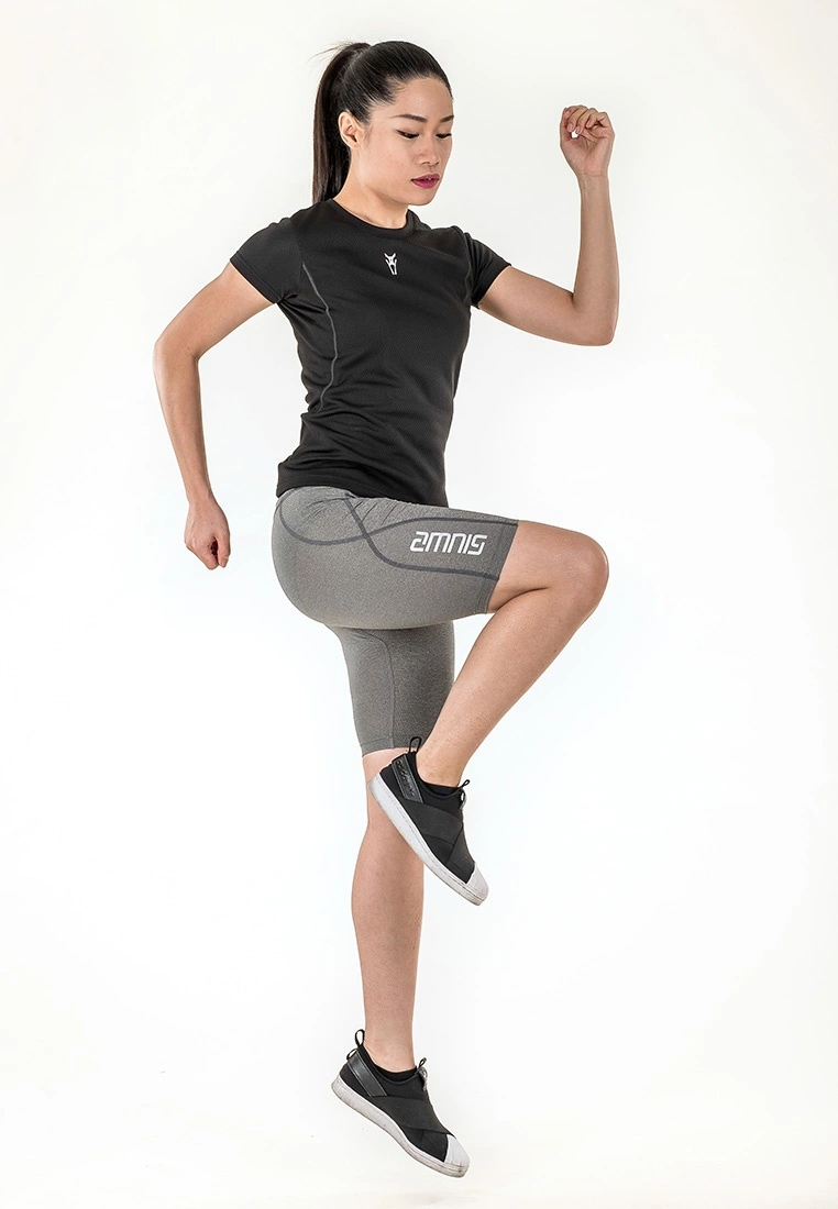 Amnig Women Pace Running Short Sleeve Top (Black) - Image 7