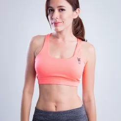 Amnig Women Fuse Cross Back Sport Bra (Cabaret)