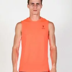 Amnig Men Essential Performance Sleeveless Tee (Orange)