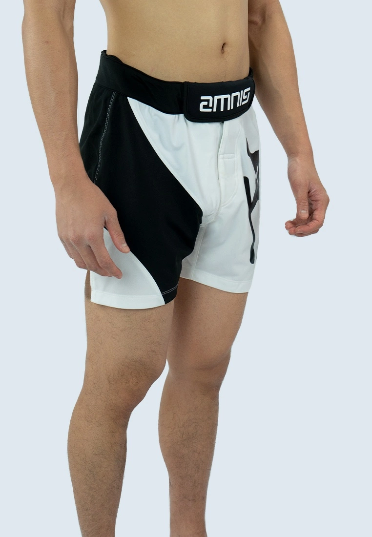 Amnig Men 15" Fighter Shorts - White/Black - Image 3