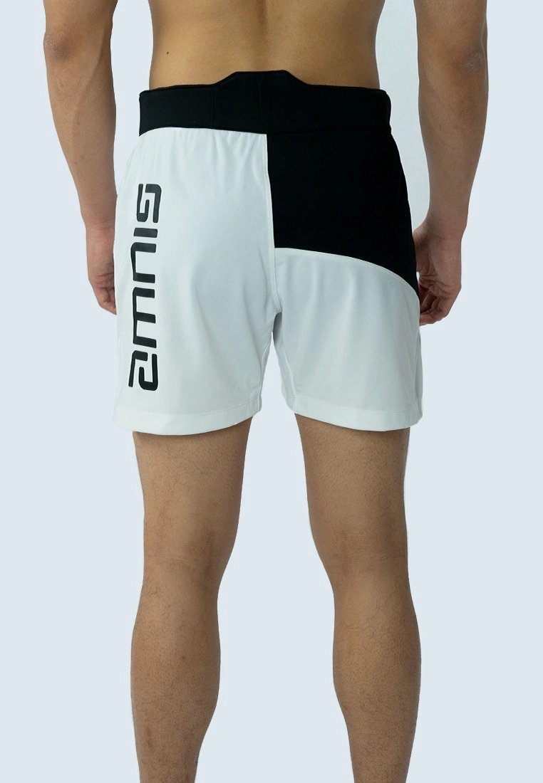 Amnig Men 15" Fighter Shorts - White/Black - Image 4