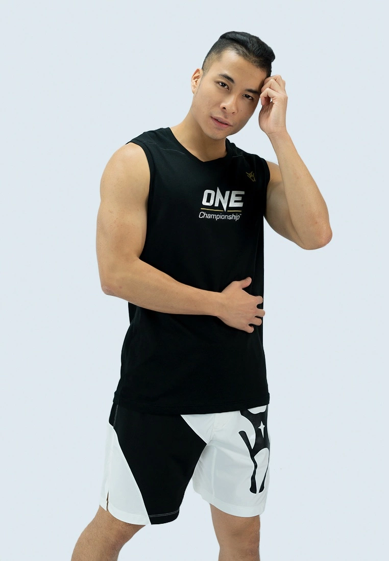 Amnig Men 15" Fighter Shorts - White/Black - Image 5