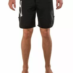 Amnig Men Classic 18" Fighter Shorts - Black/White