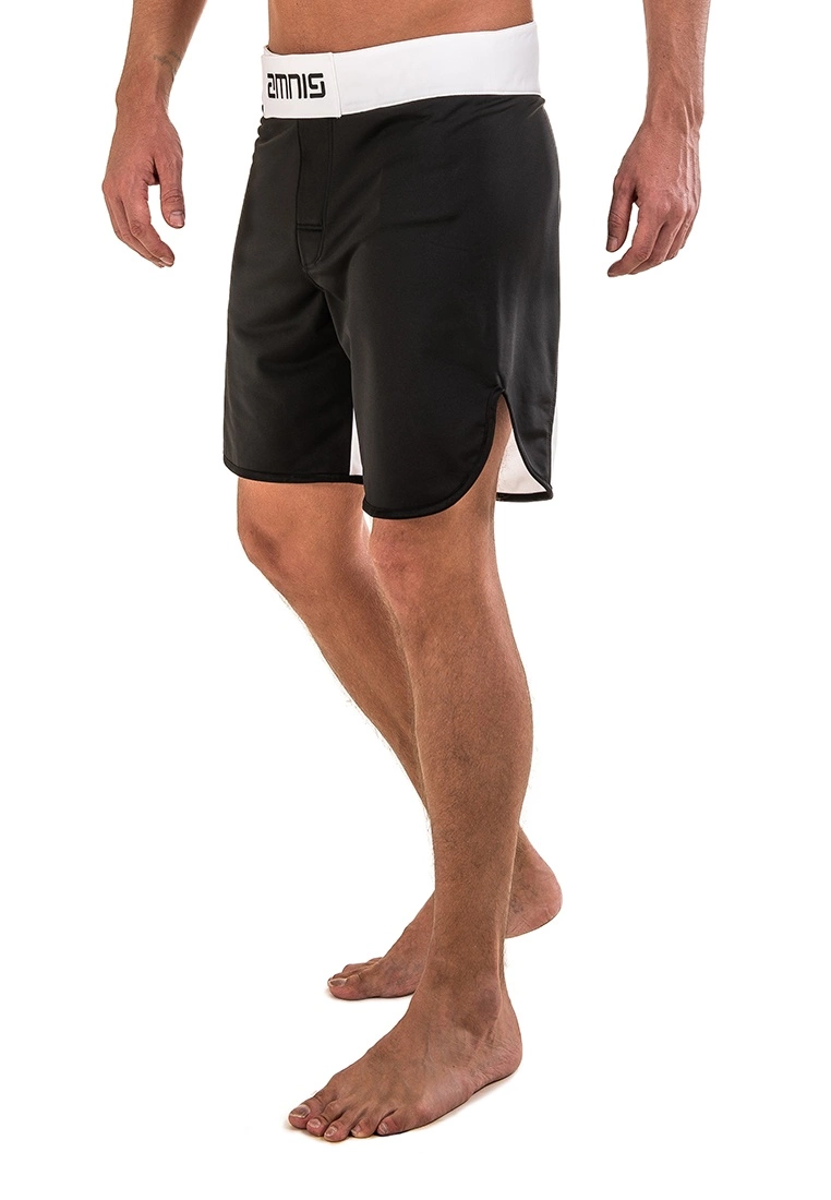 Amnig Men Classic 18" Fighter Shorts - Black/White - Image 2
