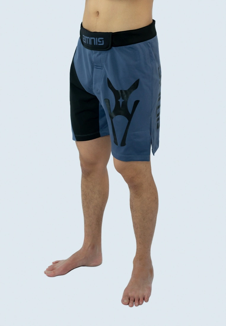 Amnig Men 15" Fighter Shorts - Grey/Black - Image 2