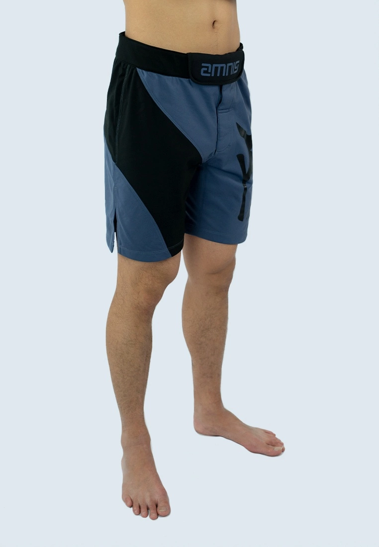 Amnig Men 15" Fighter Shorts - Grey/Black - Image 3