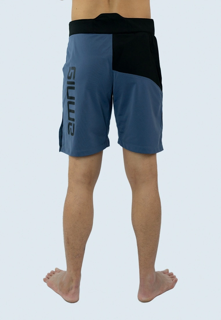 Amnig Men 15" Fighter Shorts - Grey/Black - Image 4