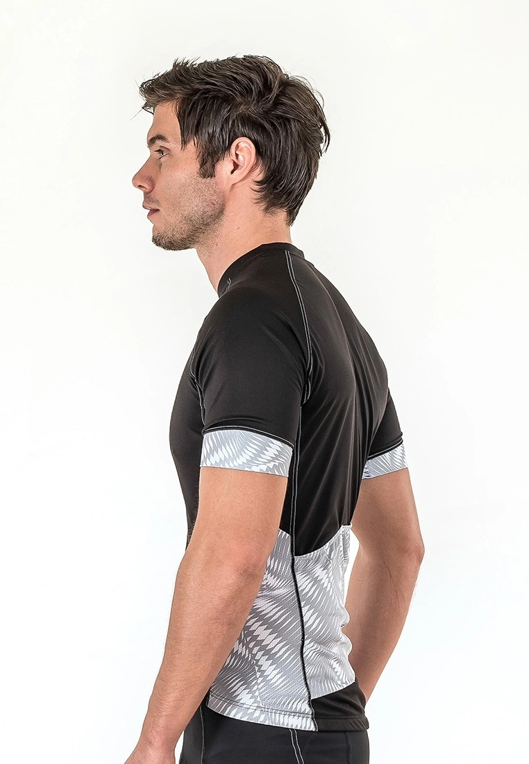 Amnig Men Cyclone Cycling Short Sleeve Jersey (Black) - Image 5