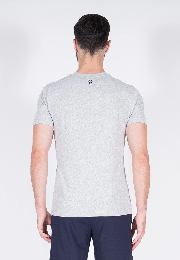 Amnig Men Active Round Neck Tee (Light Grey) - Image 2