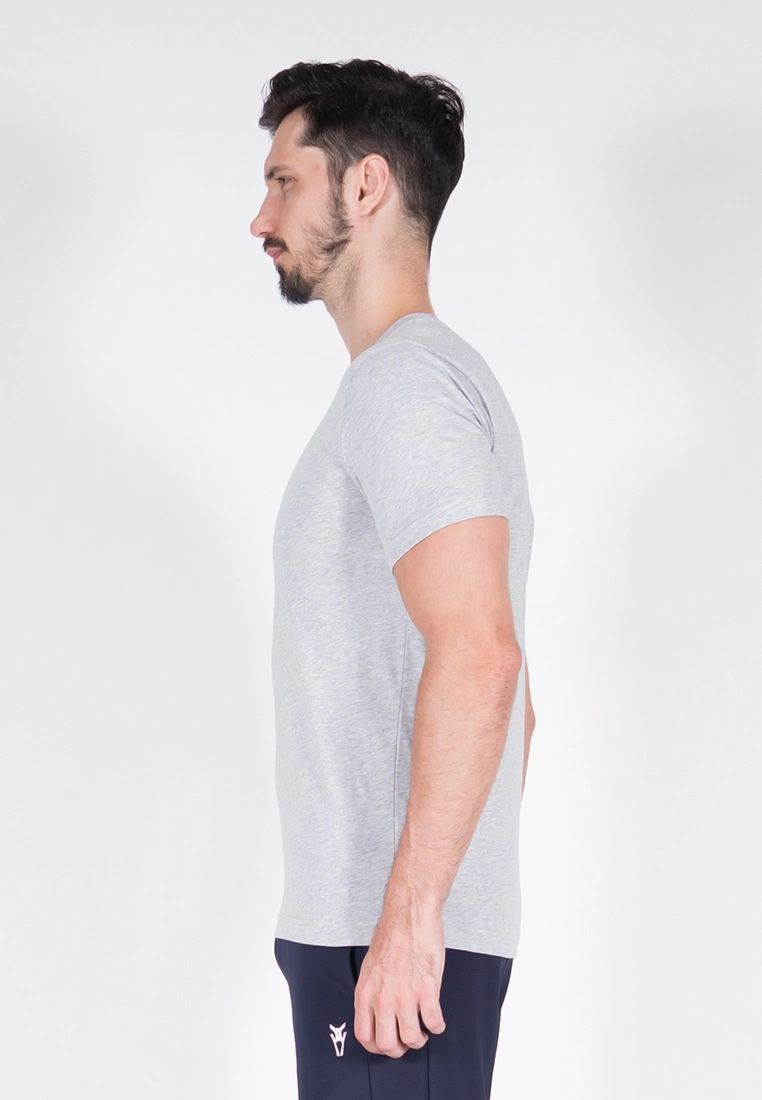 Amnig Men Active Round Neck Tee (Light Grey) - Image 4
