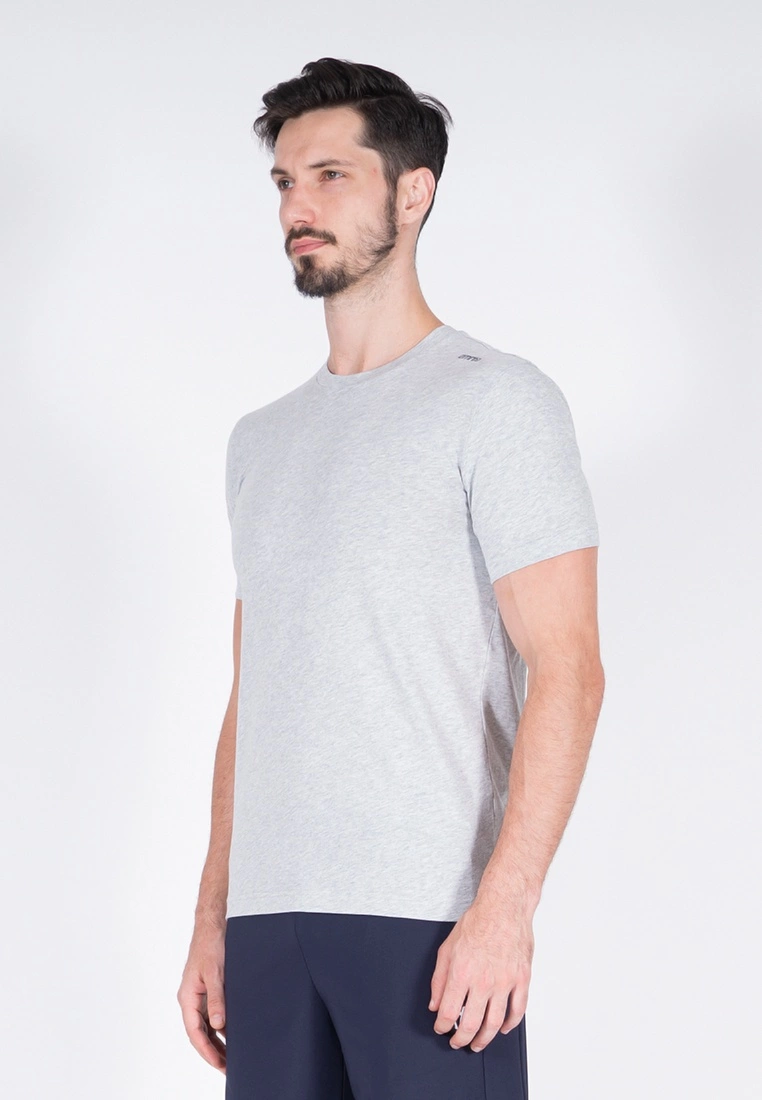 Amnig Men Active Round Neck Tee (Light Grey) - Image 5