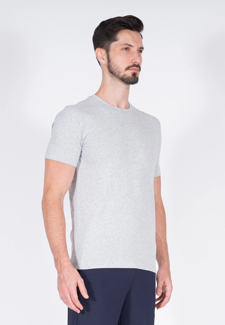 Amnig Men Active Round Neck Tee (Light Grey) - Image 6