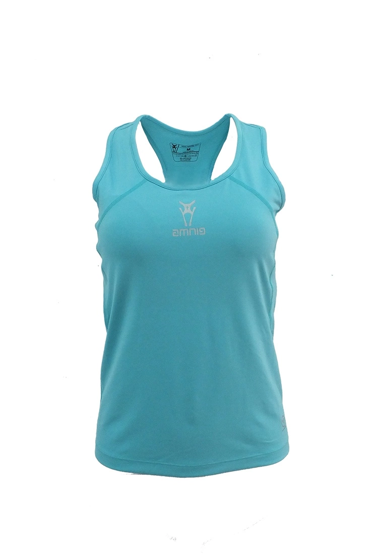 Amnig Women Recapture 2 in 1 Compression Singlet with Sport Bra (Mint)