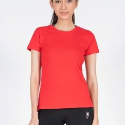 Amnig Women Active Round Neck Tee (Red)