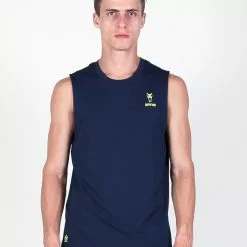 Amnig Men Essential Performance Sleeveless Tee (Navy)