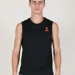 Amnig Men Essential Performance Sleeveless Tee (Black)