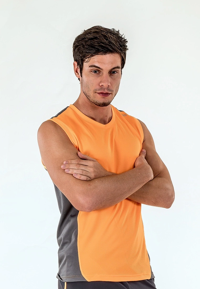 Amnig Men Pace Running Tank Top (Orange Pop) - Image 2