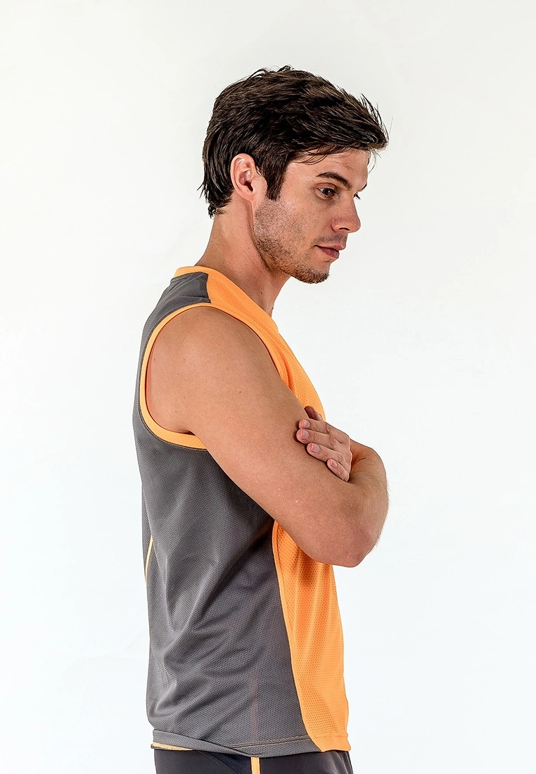 Amnig Men Pace Running Tank Top (Orange Pop) - Image 3