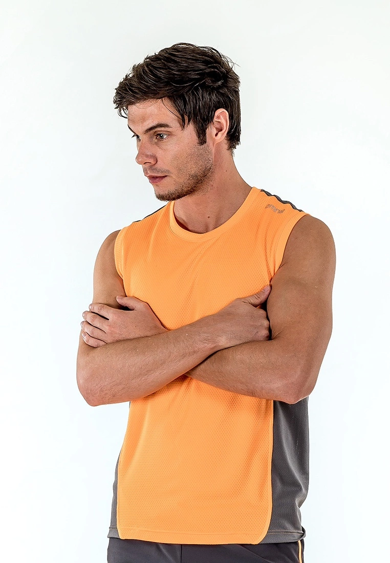 Amnig Men Pace Running Tank Top (Orange Pop) - Image 6