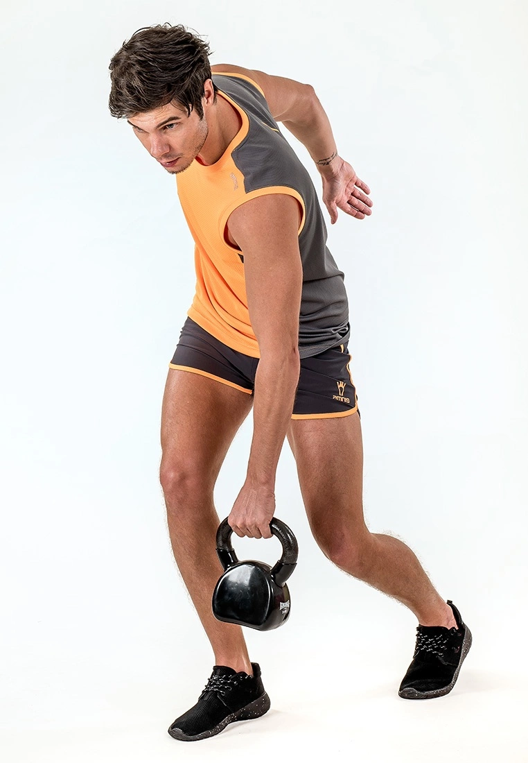 Amnig Men Pace Running Tank Top (Orange Pop) - Image 7