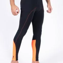 Amnig Men Brisk Compression Long Pants (Black/Orange)