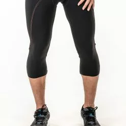 Amnig Men Brisk Compression 3/4 Pants (Black/Orange)
