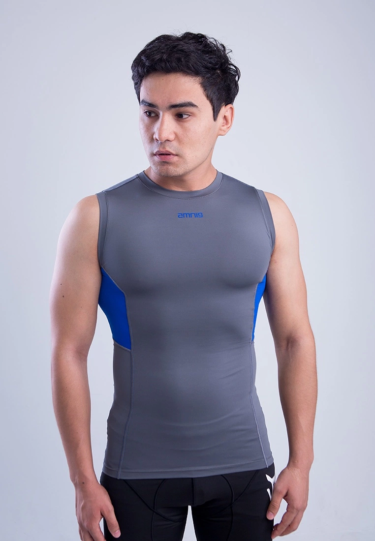 Amnig Men Ignite Compresion Sleeveless (Dark Shadow)