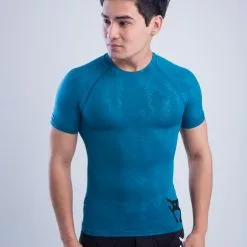 Amnig Men Fury Compression Short Sleeve (Blue Coral)