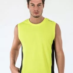 Amnig Men Pace Running Tank Top (Safety Yellow)