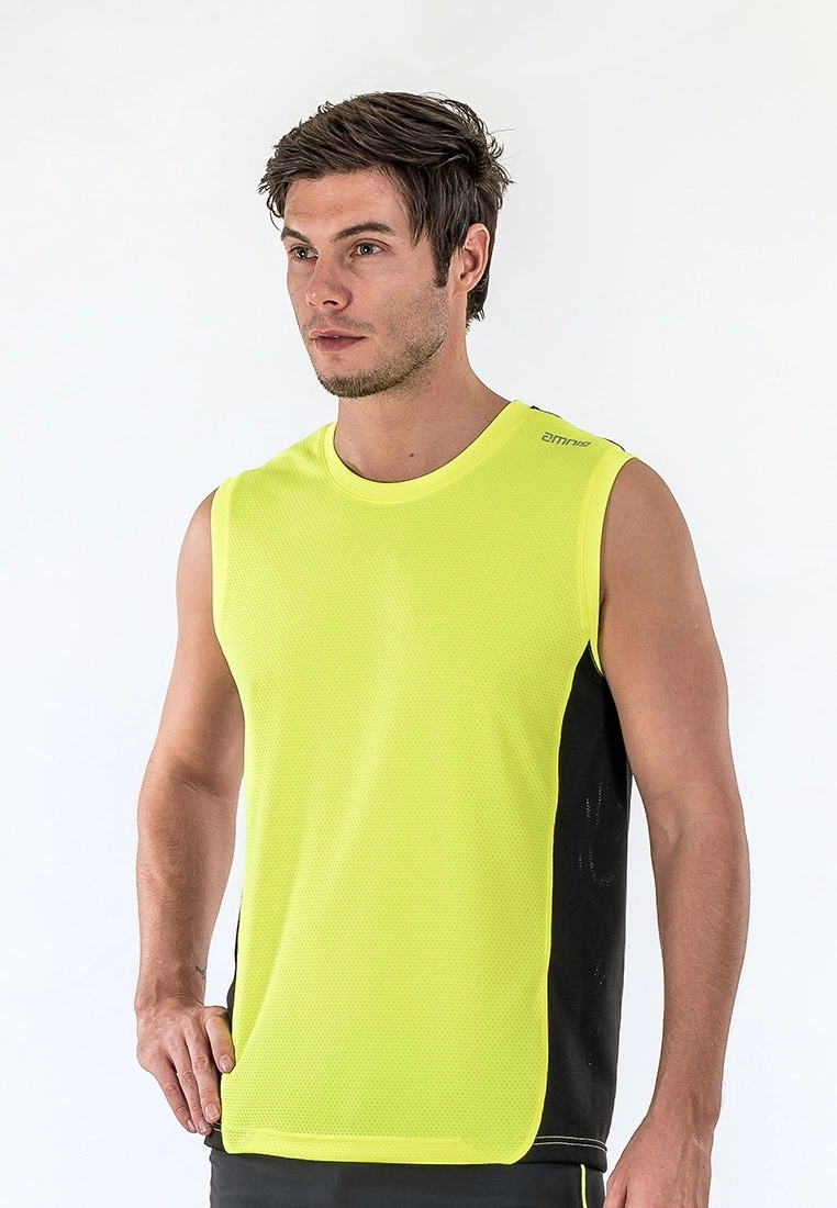 Amnig Men Pace Running Tank Top (Safety Yellow) - Image 6