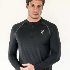 Amnig Men Alacrity Long Sleeve Top (Black)