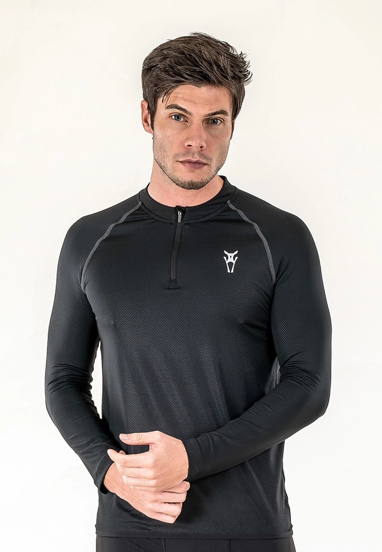 Amnig Men Alacrity Long Sleeve Top (Black)