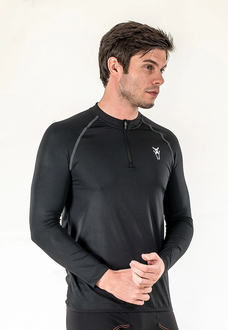 Amnig Men Alacrity Long Sleeve Top (Black) - Image 2