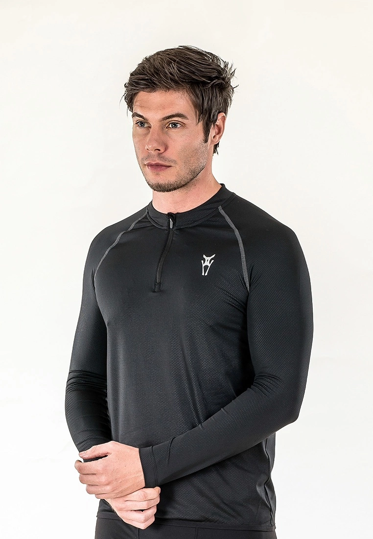 Amnig Men Alacrity Long Sleeve Top (Black) - Image 6